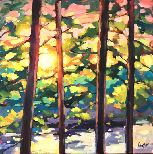 Vera Kisseleva - Among the Pines Acrylic on 16 x 16 Gallery Canvas