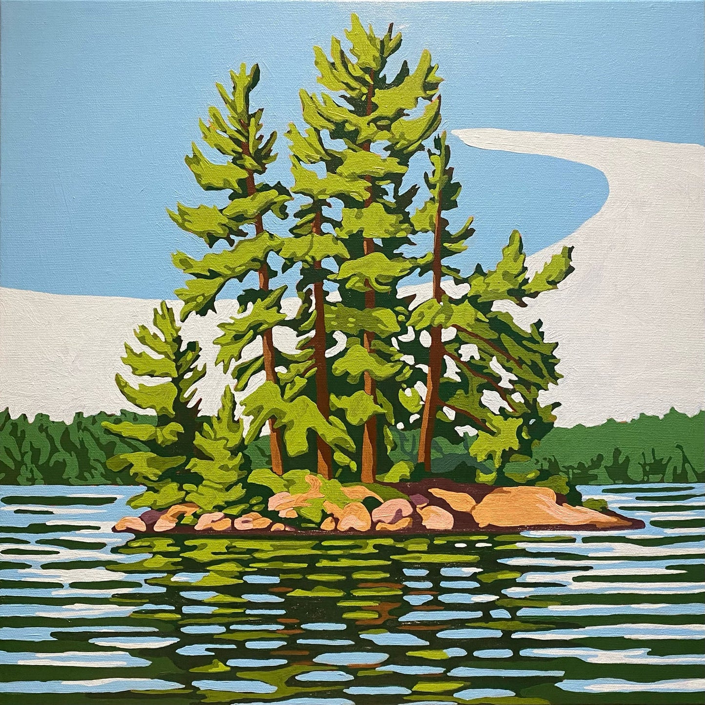 Victoria Campbell - Pine Island 16 x 16 Acrylic